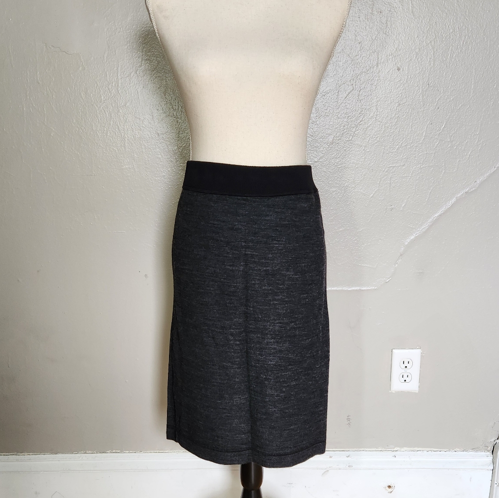 Moschino Dark Grey Wool Blend Pencil Skirt